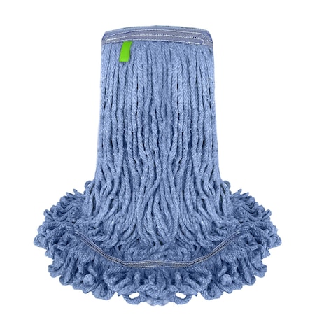 Kleen Handler 20 Oz Blended Loop-End Wet Mop Head Refill, Heavy-Duty for Commercial and Household Use, Blue KHES-LEM-BD-BL-20-1